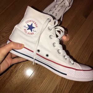 White converse high top sneakers